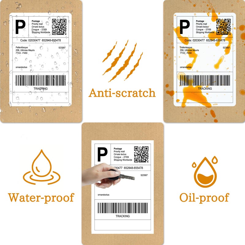 سي جيه باك ملصقات حرارية SJPACK مقاس 4 بوصات × 6 بوصات، 2000 ملصق Fanfold، ملصق شحن حراري مباشر متوافق مع Nelko، Rollo، Zebra، Brother، Orgbro، Munbyn، Jadens، طابعة ملصقات الشحن، درجة تجارية - Image 3